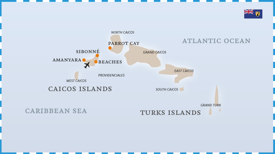 Mappa Turks e Caicos